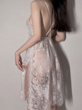 Temptation Backless Slit Embroidered Sling Nightdress Sai Feel